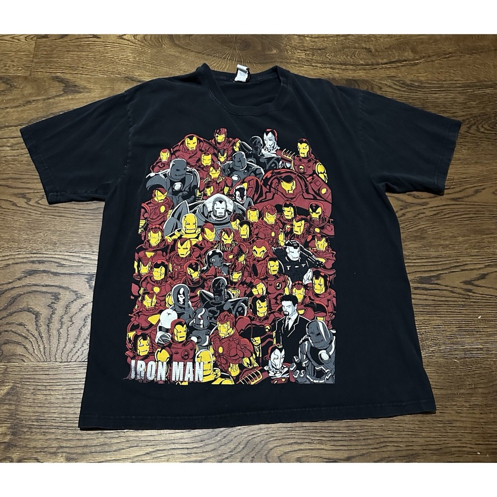 Vintage Mad Engine Marvel T-shirt Iron Man Short Sleeve Size XL 90s Y2K